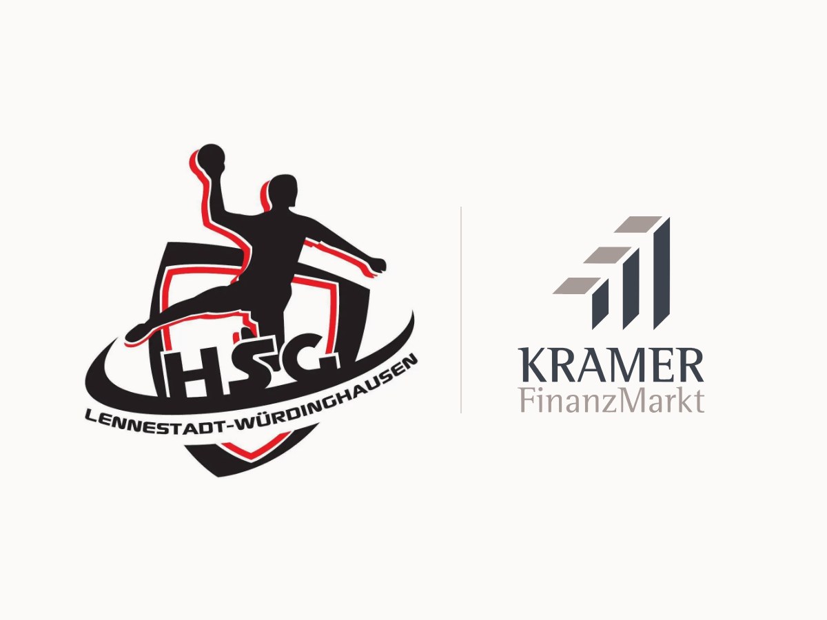 Logo der HSG Lennestadt-Würdinghausen neben dem Logo von KRAMER FinanzMarkt
